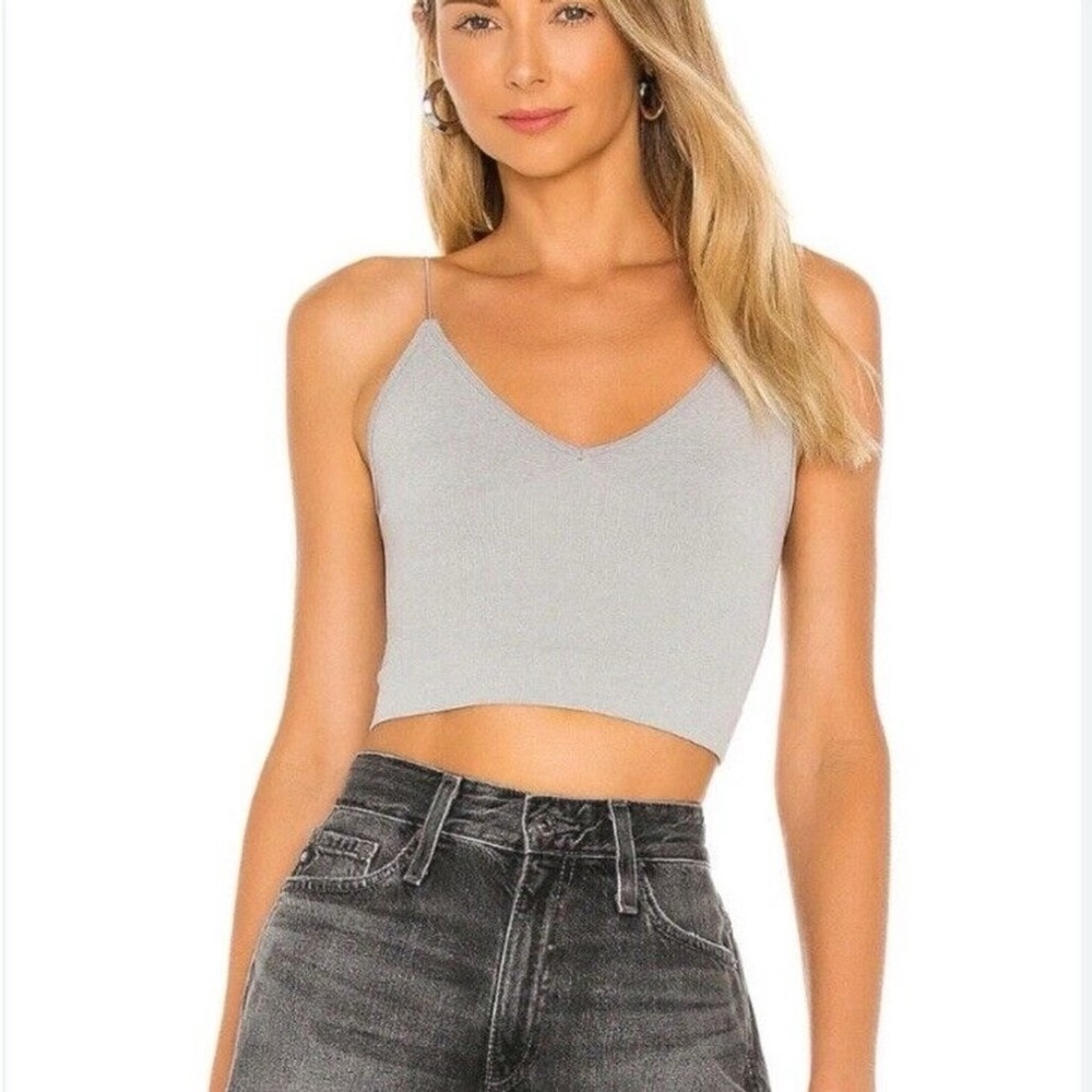 NWOT Womens Free People Intimately Brami Tank Top size M/L in Gray. Black straps